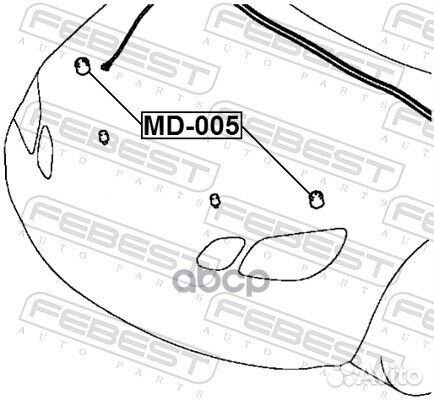Отбойник капота mitsubishi lancer CS 2000-2009