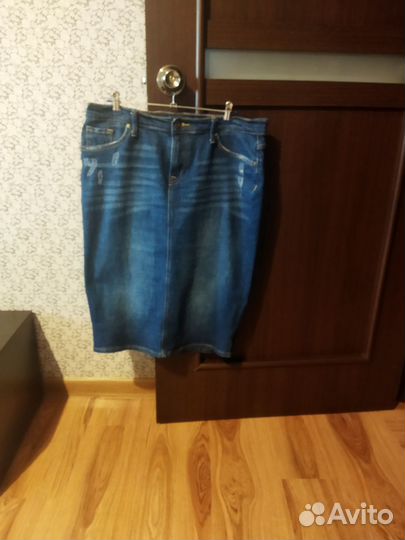 Джинсовая юбка длинная 48 50