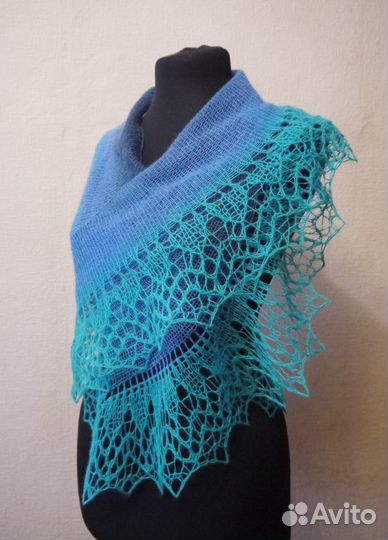 Шаль фишю паутинка, 100% шерсть ручная работа