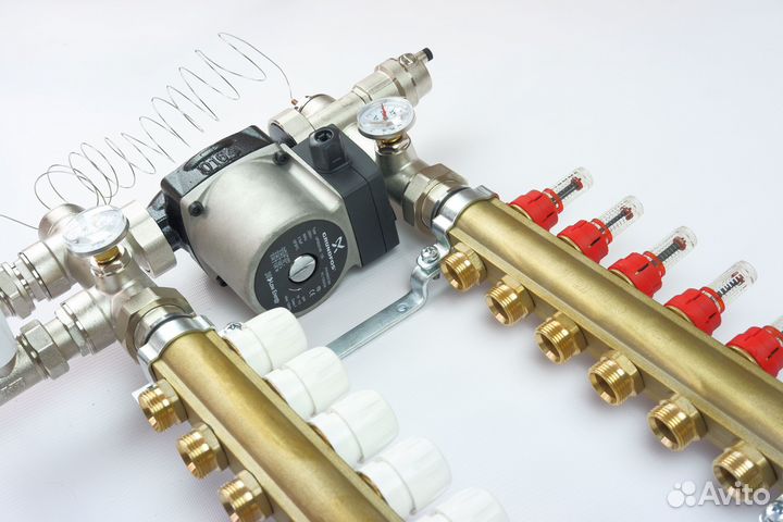 Коллектор для теплого пола TDS в сборе на 6 контур