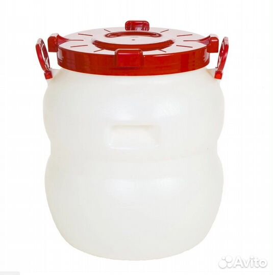 Бочка пластик белая с широким горлом 50 литров