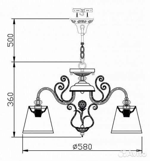 Подвесная люстра Maytoni Vintage ARM420-05-R