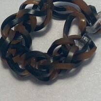 Браслет из резинок коричневый и черный 9 см