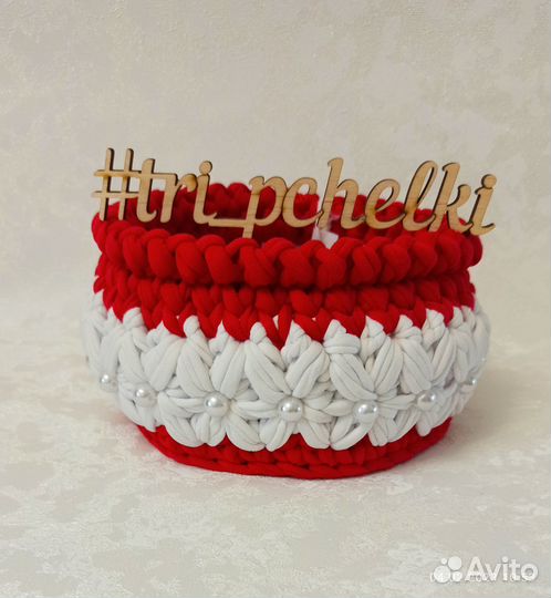 Корзинки из трикотажной пряжи