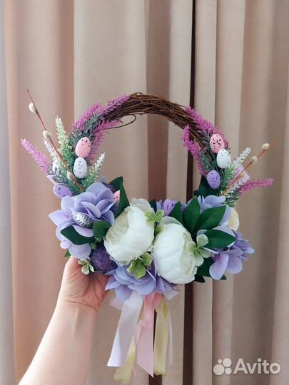 Пасхальный венок, весенний венок на дверь