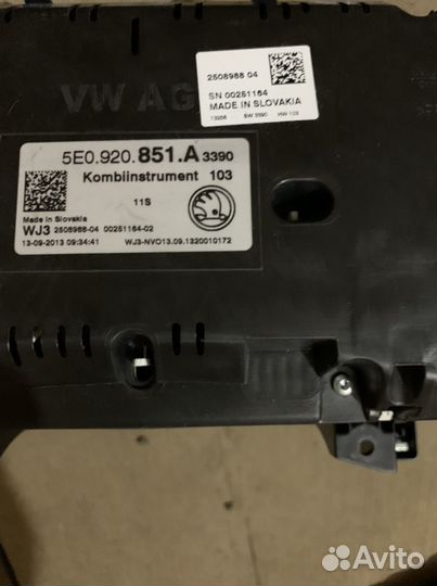 Щиток приборов skoda octavia a7