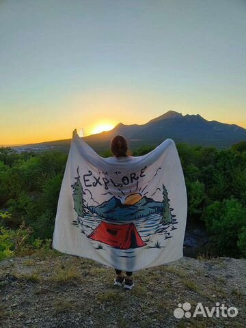 Туристический флисовый плед