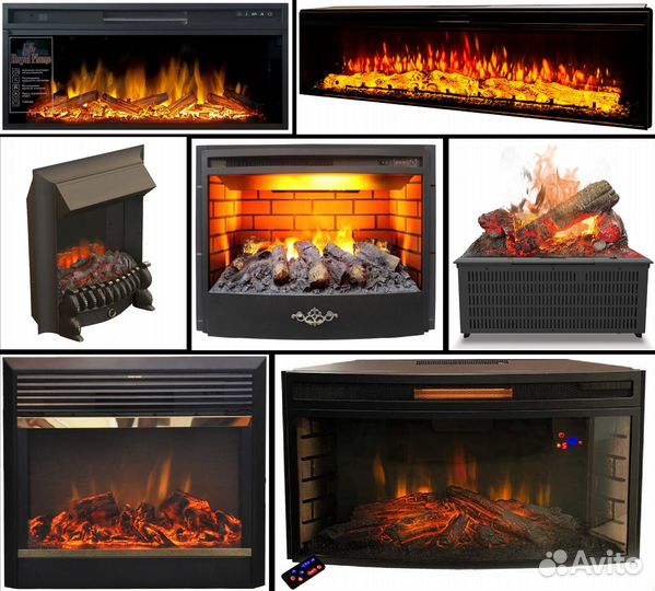 Электрокамины, очаги электрические