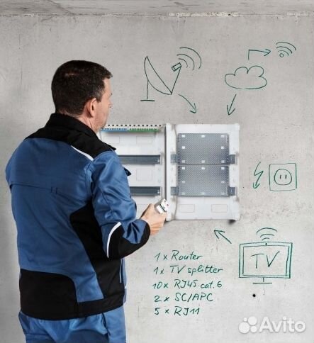 Щиток для слаботочки, узкий +бандаж