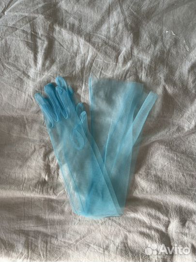 Перчатки женские длинные из тонкого фатина