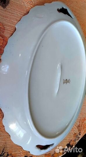 Большое блюдо чехия кобальт