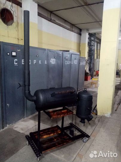 Мангал с коптильней, печью под казан