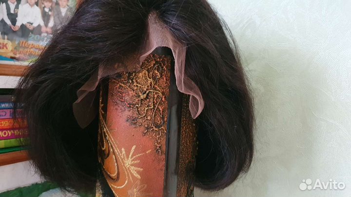 Парик карэ темный шоколад натуральный