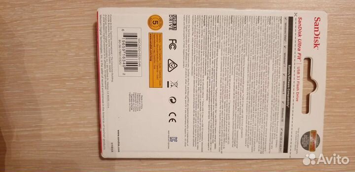 Флешка SanDisk Ultra Fit USB 3.1 32 GB, черный