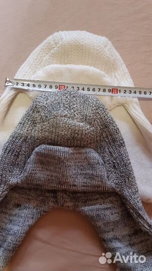 Шапка осенняя, зимняя белая, серая новая унисекс