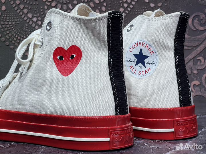 Кеды Converse x CDG Chuck Taylor Hi Red Sole