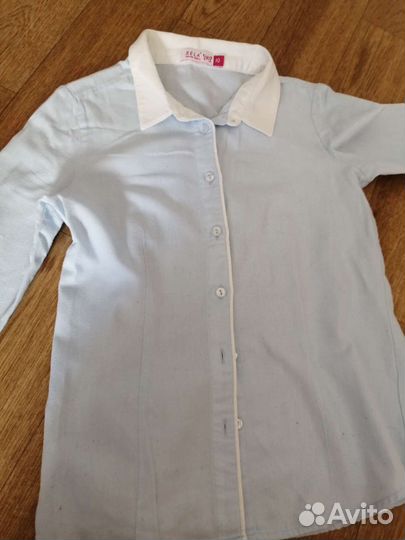 Рубашка голубая школьная