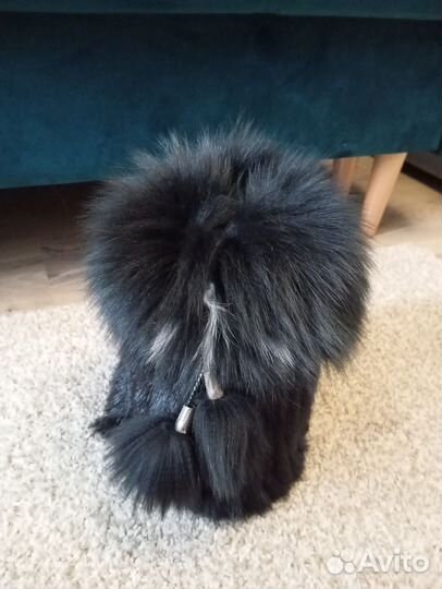 Шапка норковая вязаная