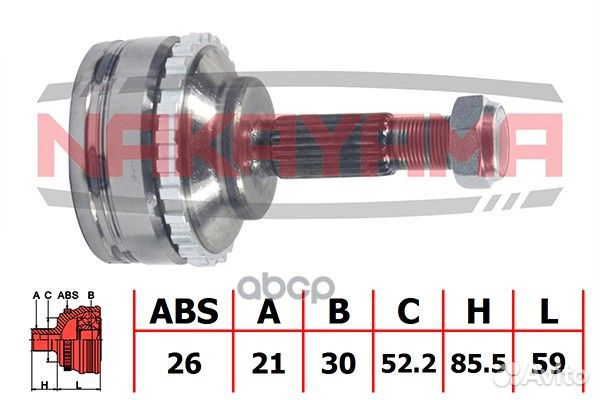 NJ565NY ШРУС внешн. к-кт renault Clio II 98, K