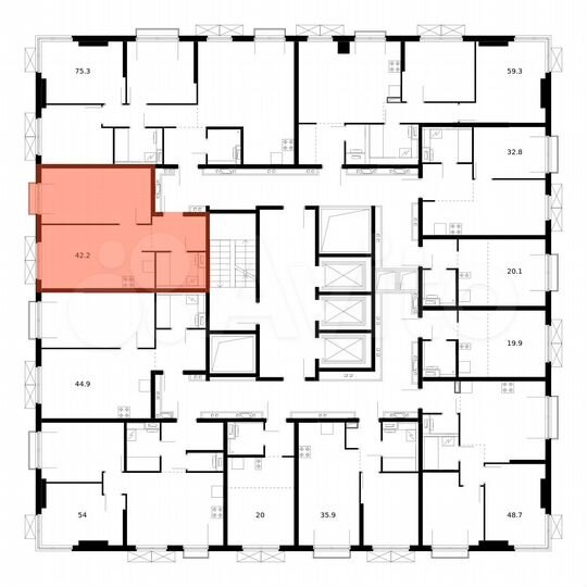 1-к. квартира, 42,2 м², 15/23 эт.