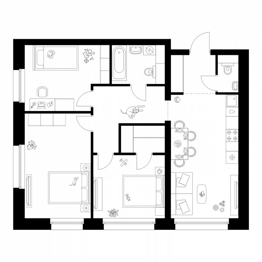 3-к. квартира, 75,9 м², 36/45 эт.