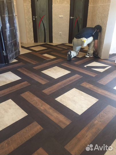 Кварцвиниловая плитка-укладка
