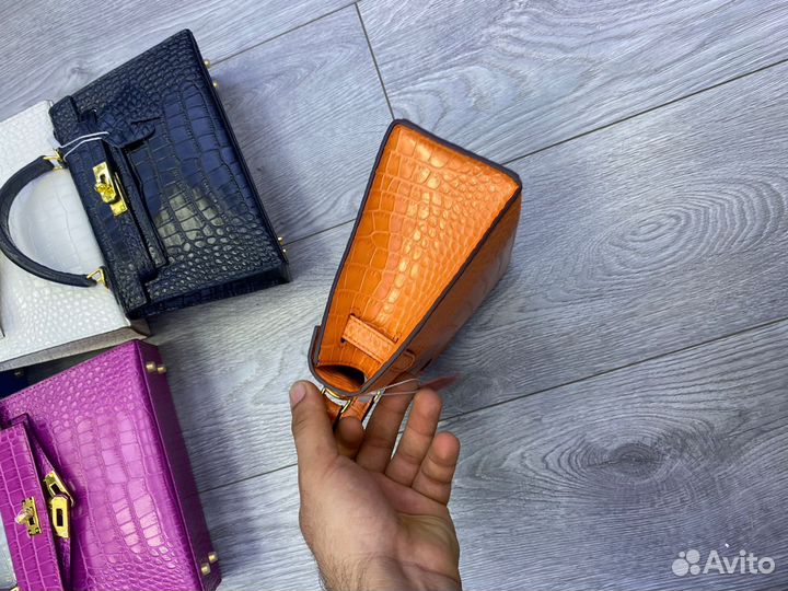 Сумка Hermes kelli mini 22 см крокодил