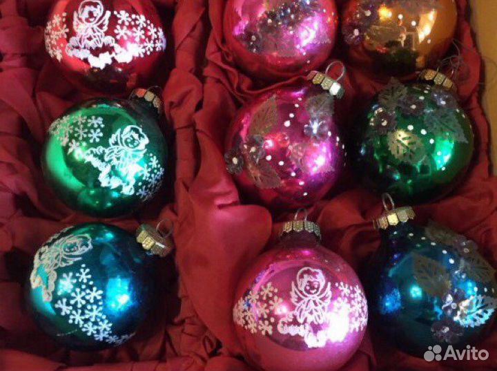 Елочные игрушки СССР стекло