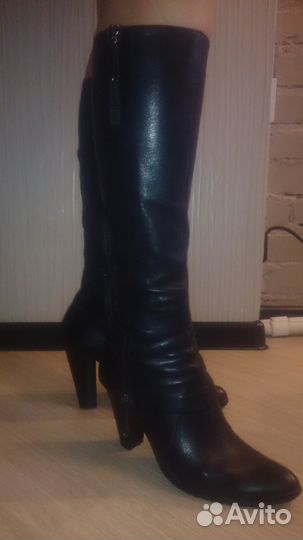 Сапоги нат кожа на тонкую ногу