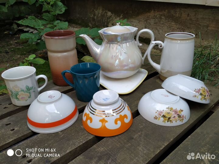 Чайник пиалы салатники СССР фарфор остатки