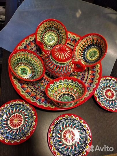 Узбекская посуда Красная