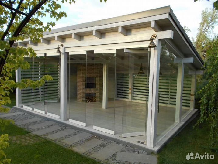 Безрамное остекление без порога