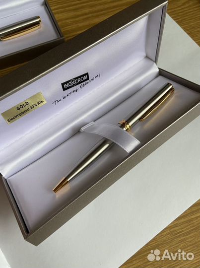 Ручка шариковая Inoxcrom новая, позолота 24 карата