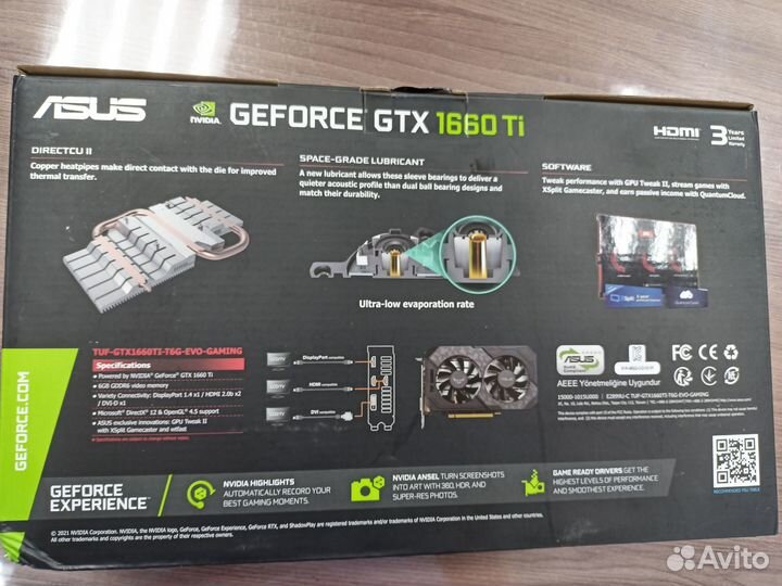 Видеокарта Asus GeForce GTX 1660TI TUF Gaming EVO