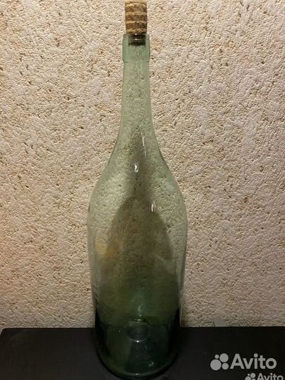 Бутыль четверть старинный стеклянный штоф 3 л СССР