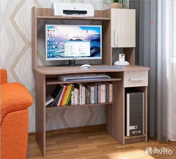 Стол письменный, компьютерный с ящиками и полками