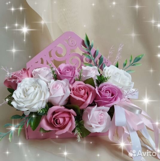 Букет из мыльных роз