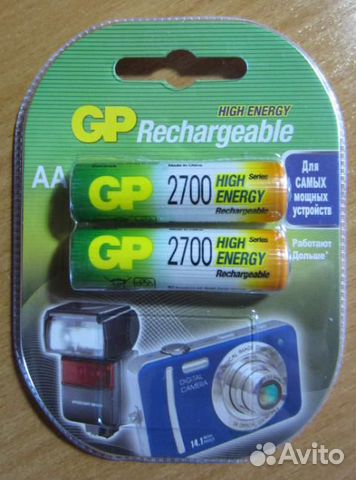 Аккумулятор GP 2700 мА/ч (Ni-Mh), 2 ед