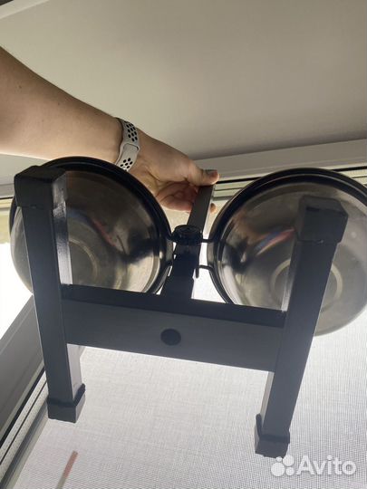 Подставка с мисками регулируемая 2 х 0,7 л