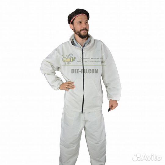 Костюм пчеловода Люкс (двунитка, куртка на молнии)