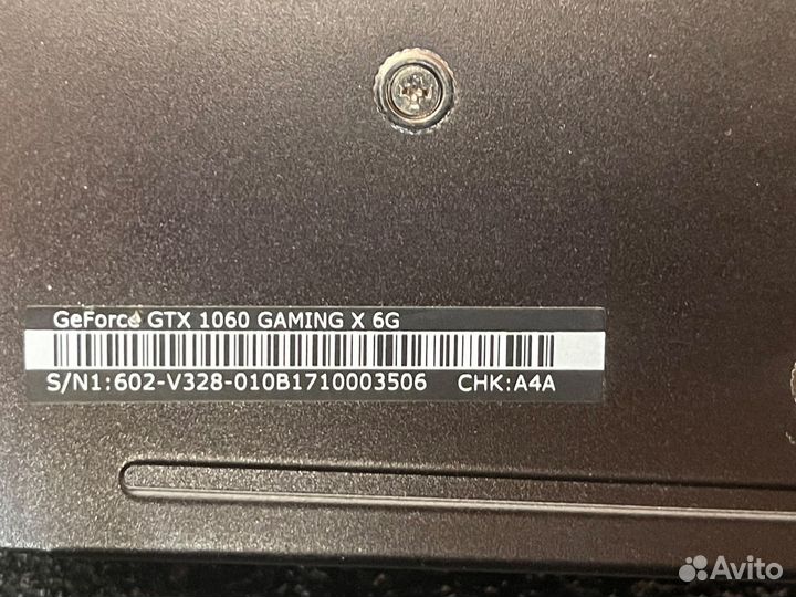 Видеокарта MSI GTX 1060 Gaming X 6G