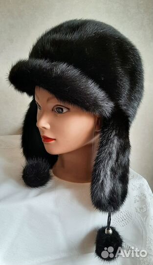 Шапка с ушанка. Норка. Новая. Качественный мех