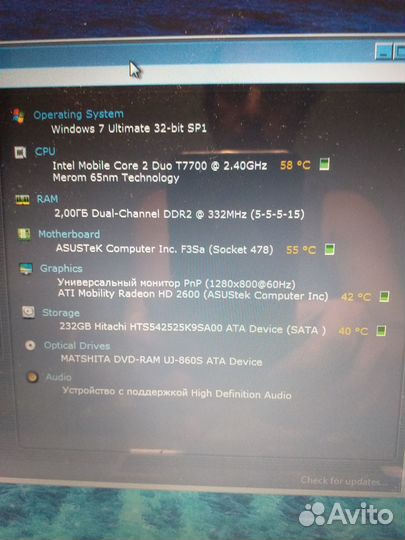 Ноутбук asus F3S