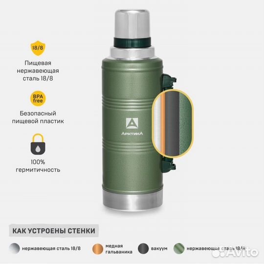 Новый Термос Арктика «уазик» на 2.2л с