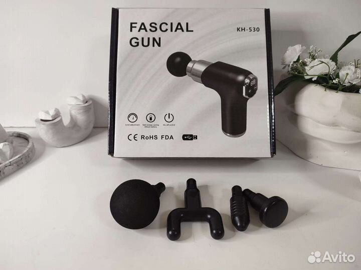 Сенсорный ударный массажёр fascial gun