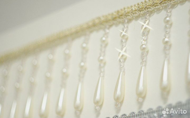 Декоративная отделочная тесьма с бусинами