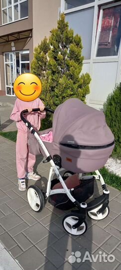 Коляска 2 в 1 эко кожа riko basic aicon