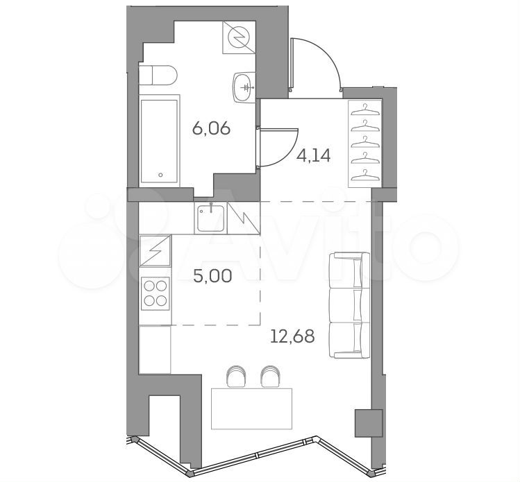 Квартира-студия, 27,9 м², 20/28 эт.