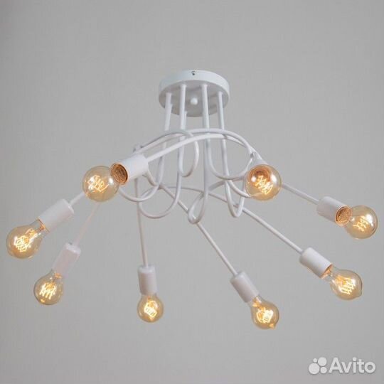 Люстра 'Узел' E27 8х40Вт белый 97х97х48 см