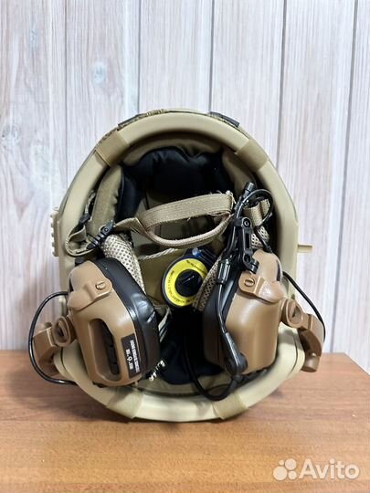 Тактический шлем бр2 свмпэ в сборе(комплект)